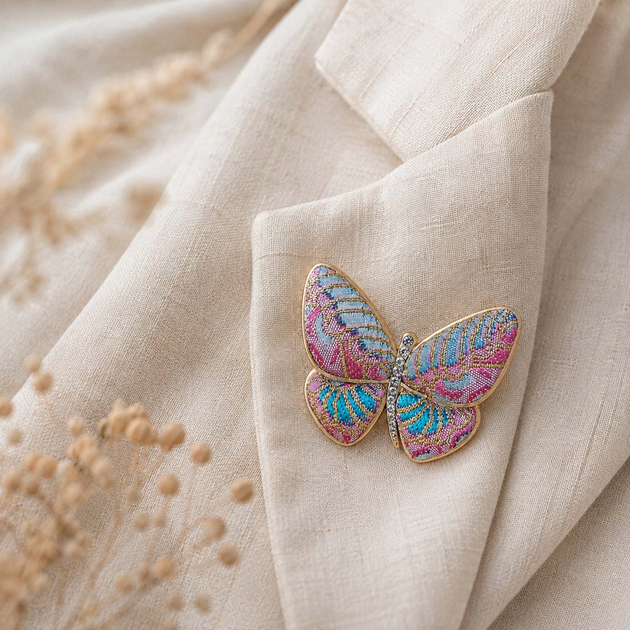 Broche Mariposa Bordada Multicolor - Zen&chic-4