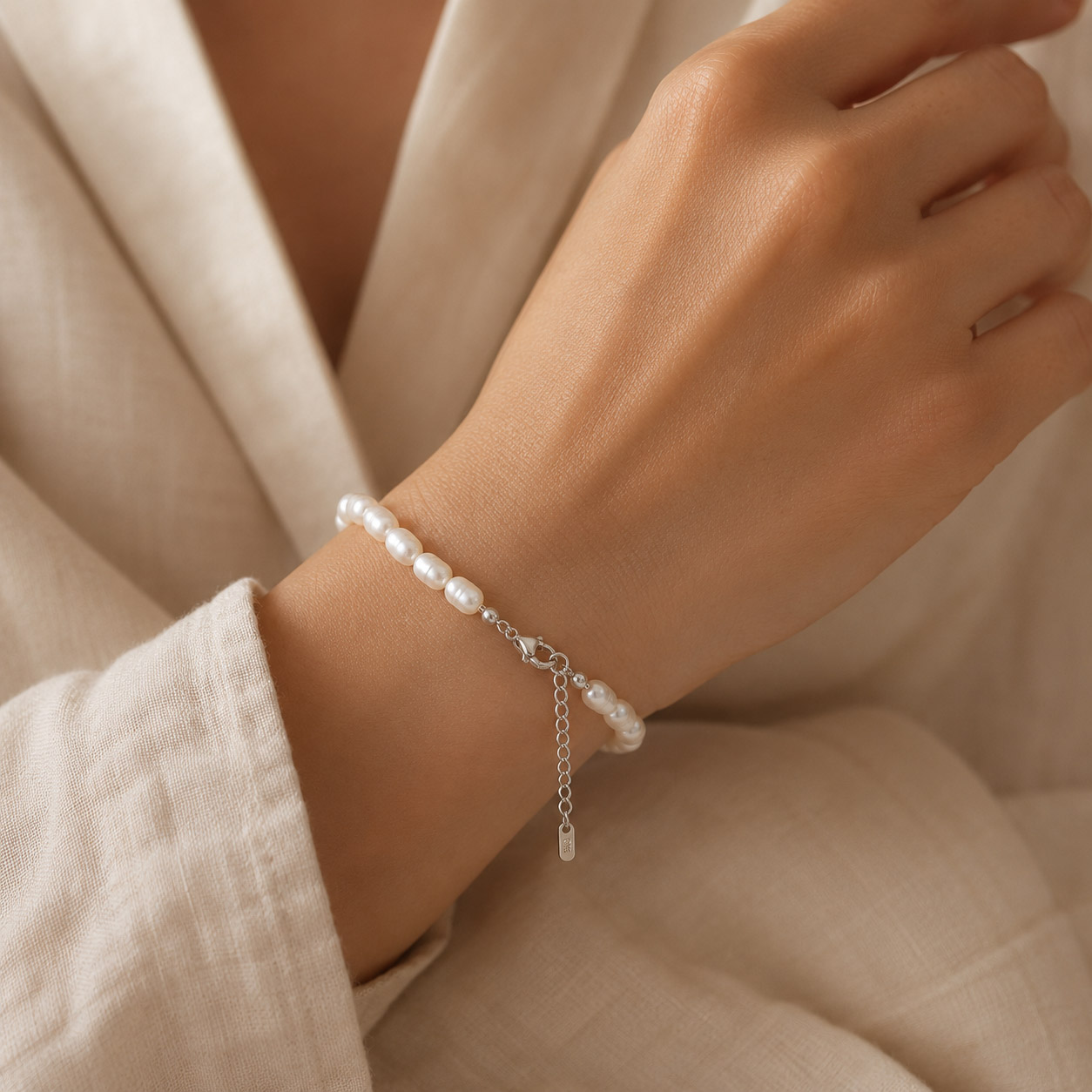 Pulsera de Perlas Naturales Ovaladas- Zen&chic-4