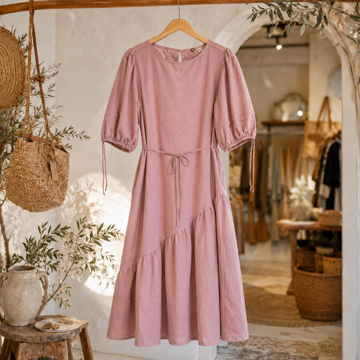 Vestido Alma Rosa Empolvado - Zen&chic-6