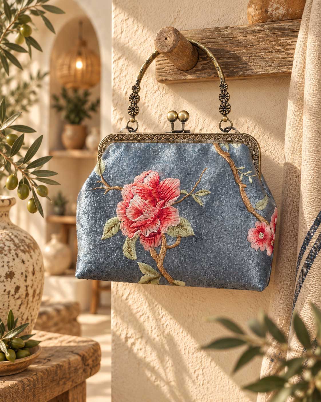 Bolso Sakura Azul – Bordado Floral Vintage - Zen&chic_-7