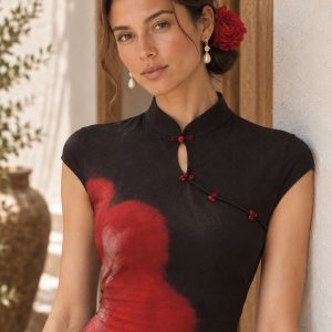 Vestido Shanghai Negro y Rojo